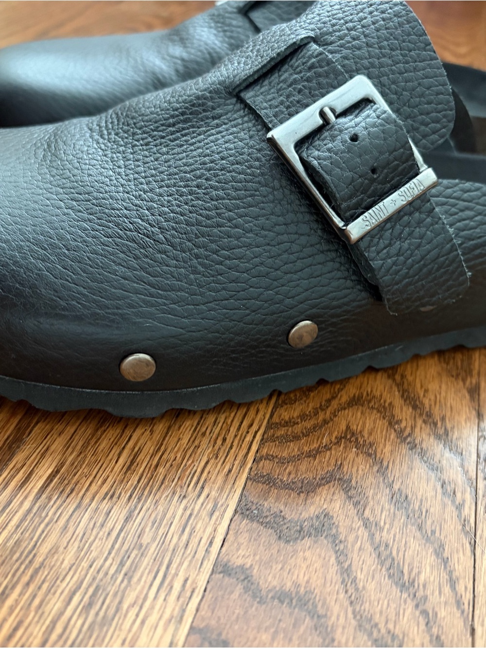 Saint + Sofia Studded Leather Clogs - Picture 2 of 6